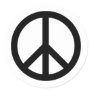 Peace symbol Anti War black white simple Classic Round Sticker