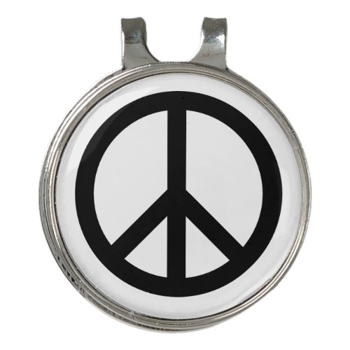 Peace symbol Anti War black white simple Golf Hat Clip