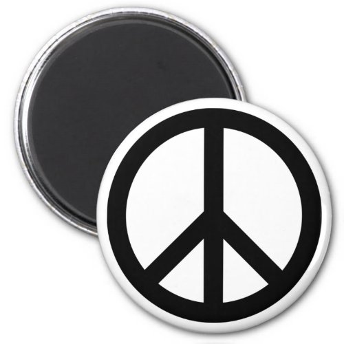 Peace symbol Anti War black white simple Magnet