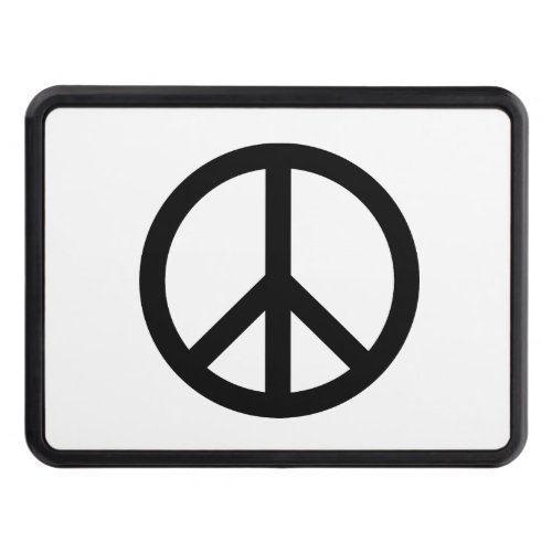 Peace symbol Anti War black white simple trailer Hitch Cover