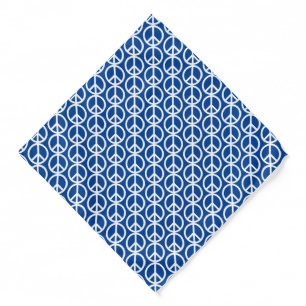 Peace symbol Anti War blue white pattern modern Bandana