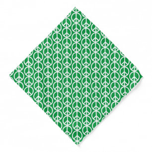 Peace symbol Anti War green white pattern modern Bandana