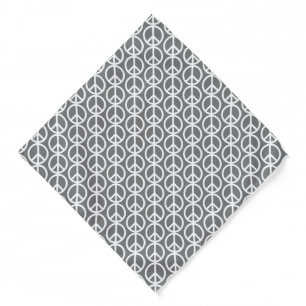 Peace symbol Anti War grey pattern modern dog Bandana