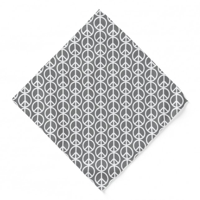 Peace symbol Anti War grey pattern modern dog Bandana (Front)
