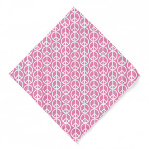 Peace symbol Anti War pink white pattern modern Bandana