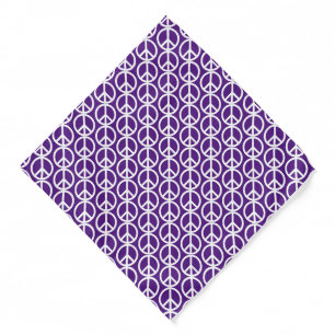 Peace symbol Anti War purple pattern modern dog Bandana
