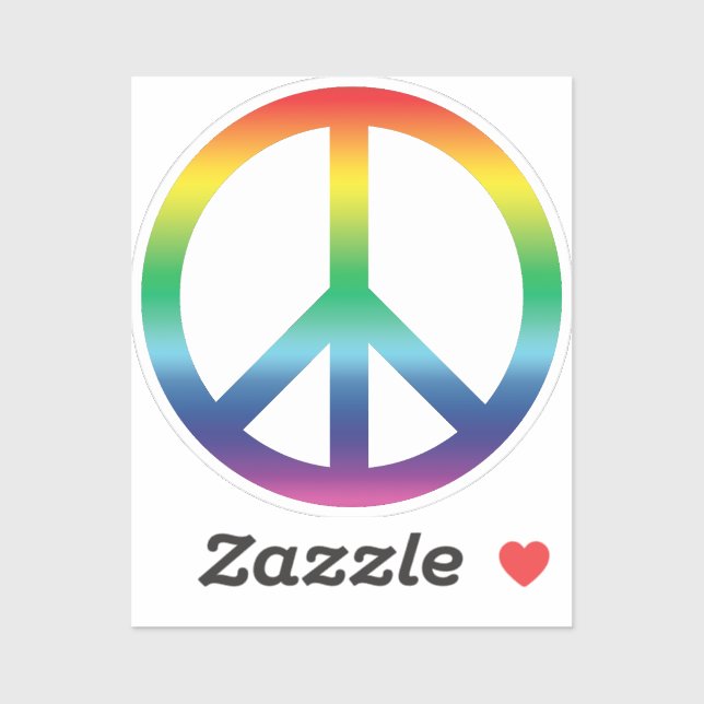 Peace symbol Anti War rainbow pride colors modern Sticker (Sheet)