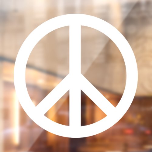 Peace symbol Anti War white elegant modern Window Cling