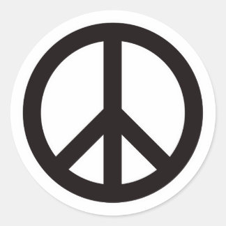 Peace Symbol - Black Classic Round Sticker