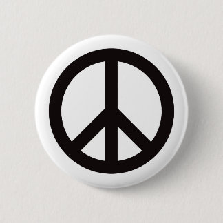Peace Symbol - Black Pinback Button