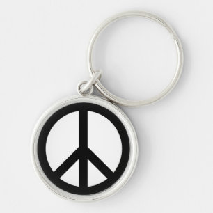 Peace symbol black white Anti War modern simple Keychain