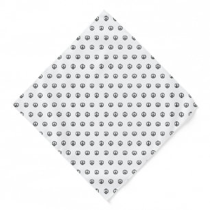 Peace symbol black white polka dot pattern dog bandana