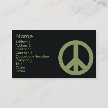 Peace Symbol - Business Business Card by ZazzleProfileCards at Zazzle
