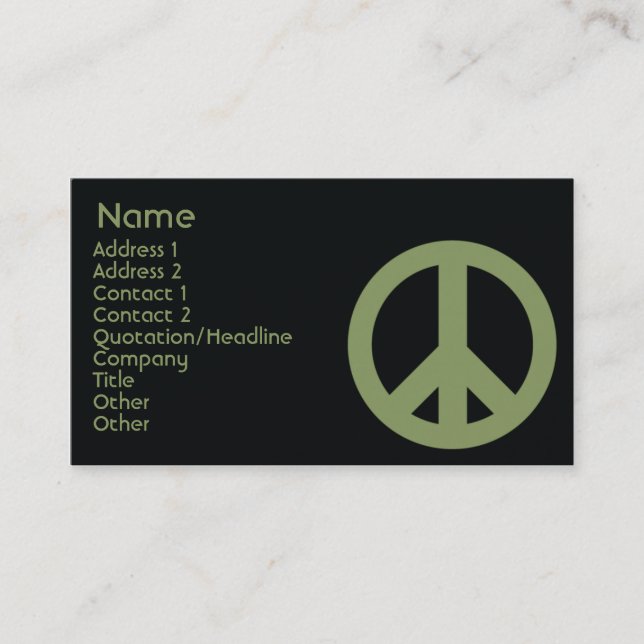 Peace Symbol - Business Business Card (Front)
