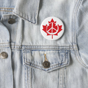 Peace Symbol Canada is Not for Sale to the USA Button
