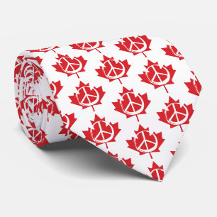 Peace Symbol Canada is Not for Sale to the USA Neck Tie
