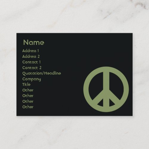 Peace Symbol - Chubby Business Card Templates