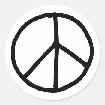 Peace Symbol Classic Round Sticker by LabelMeHappy at Zazzle