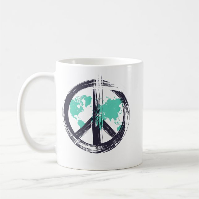 Peace Symbol Cute Peace Sign for Men Women  Coffee Mug (Left)