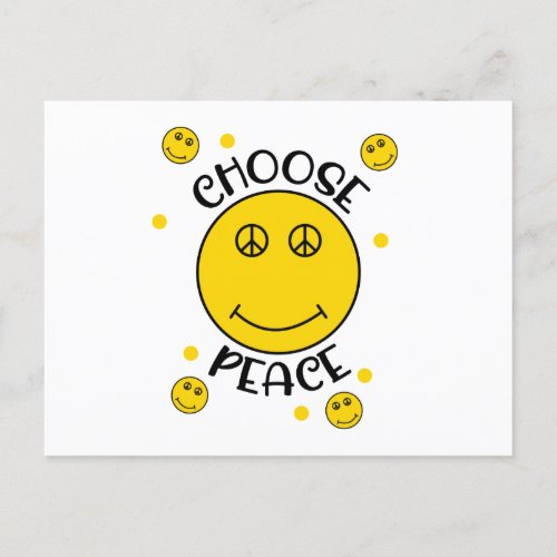 Peace Symbol Emoji Face Invitation Postcard