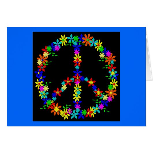Peace Symbol Flower Power Cards (Front Horizontal)