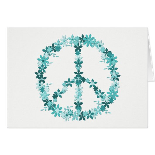 Peace symbol flower power cards (Front Horizontal)