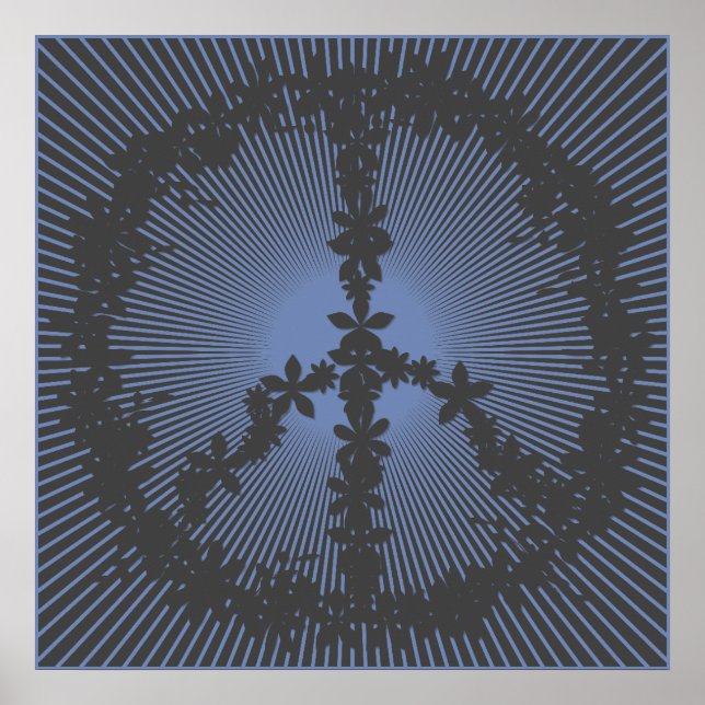 Peace symbol flower power poster (Front)