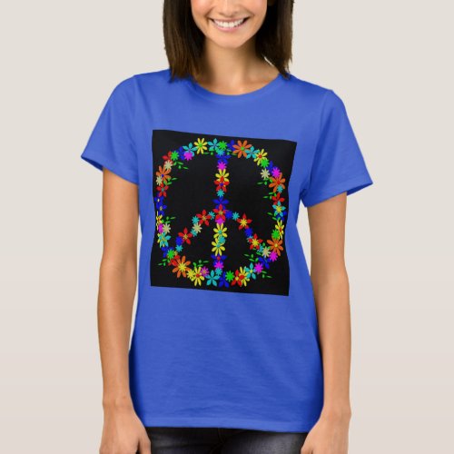 Peace Symbol Flower Power T_Shirt