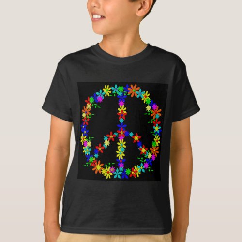 Peace Symbol Flower Power T_Shirt