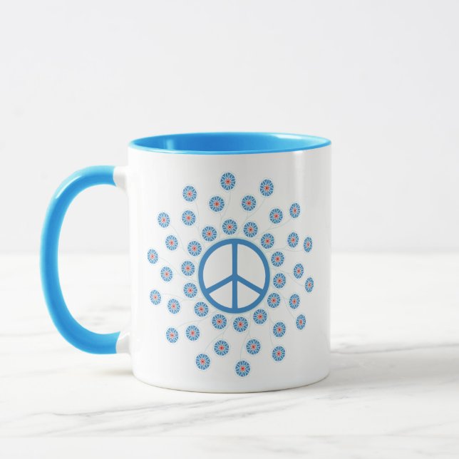 Peace Symbol Flowers Mug (Left)