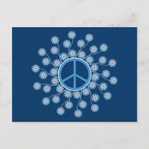 Peace Symbol Flowers Postcard