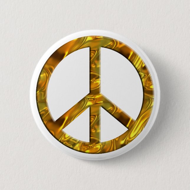 PEACE symbol - GOLD Button (Front)