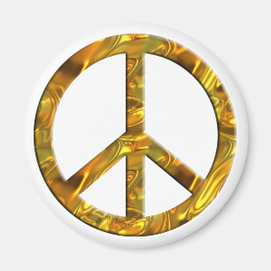 PEACE symbol - GOLD Magnet
