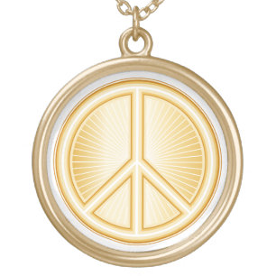 Peace Symbol Gold Plated Necklace