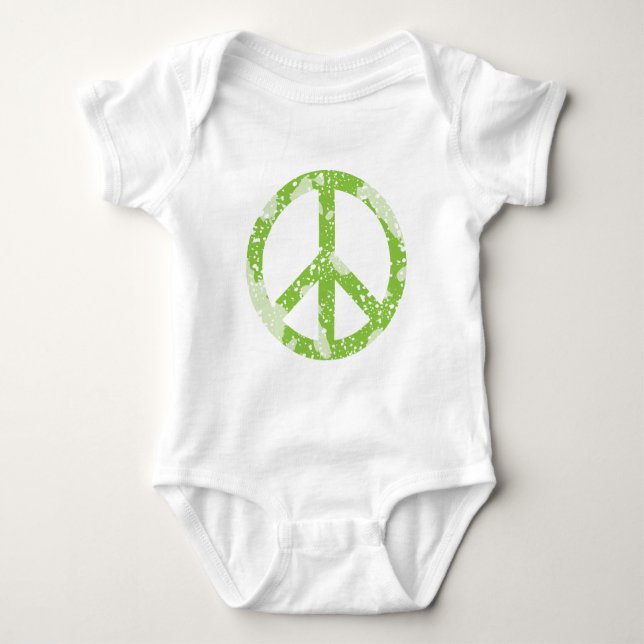 Peace Symbol (Green) Baby Bodysuit (Front)