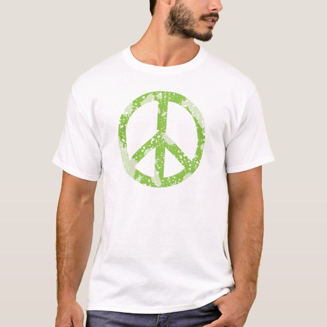 Peace Symbol (Green) T-Shirt (Front)