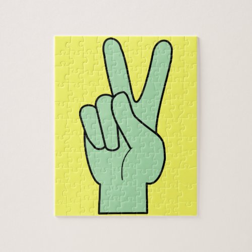 Peace Symbol Hand Jigsaw Puzzle