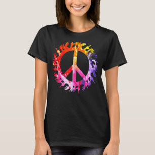 Peace Symbol Hand Sign Tye Dye Awareness Tee