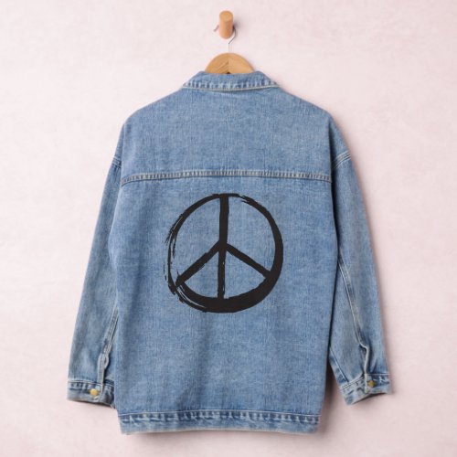 Peace Symbol Hippie Love 1960s Sign Brush Denim Jacket