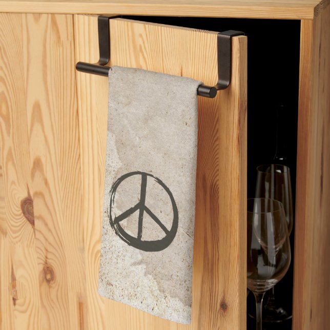 Peace Symbol Hippie Love 1960s Sign Mud Soiled Kit Kitchen Towel (Thirds Fold)