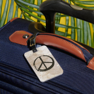 Peace Symbol Hippie Love 1960s Sign Mud Soiled  Luggage Tag