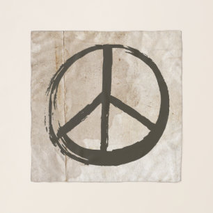 Peace Symbol Hippie Love 1960s Sign Mud Soiled Scarf