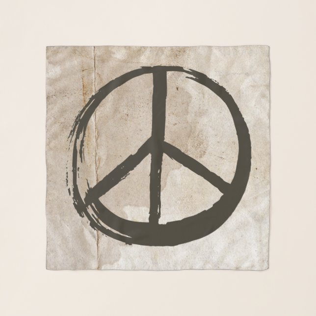 Peace Symbol Hippie Love 1960s Sign Mud Soiled Scarf (Front)