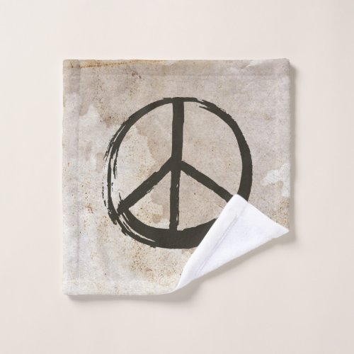 Peace Symbol Hippie Love 1960s Sign Mud Soiled Wash Cloth