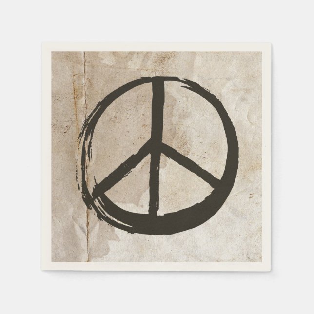 Peace Symbol Hippie Love Anti-War Sign Mud Soiled Napkins (Front)