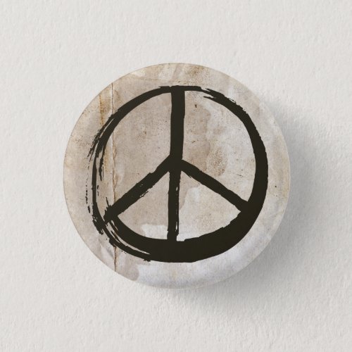 Peace Symbol Hippie Love No War Sign Mud Soiled Button