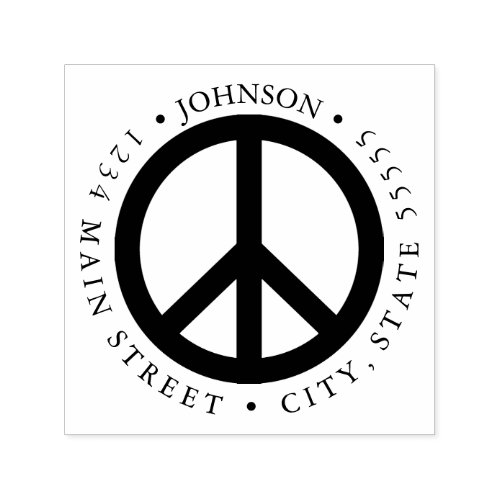 Peace Symbol Hippie Meditation Return Label Self_inking Stamp