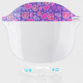 Peace Symbol Hipster Pacifism Pink Face Shield (Front w/Glasses)