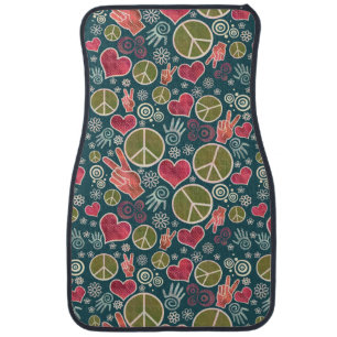 Peace Symbol Hipster Pacifism Sign Design Car Floor Mat