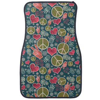 Peace Symbol Hipster Pacifism Sign Design Car Floor Mat